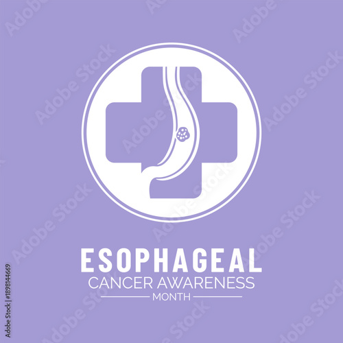 Esophageal Cancer Awareness Month highlights the importance of early detection, prevention, and informed care Design for banner, cards, prints, social media, poster, flyer and background design templa