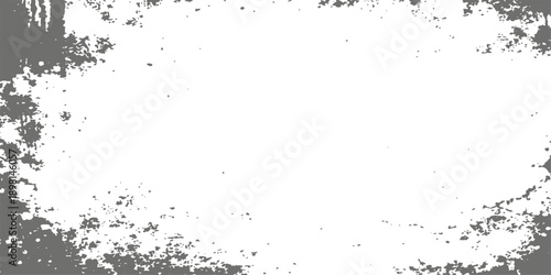 Abstract grunge background design featuring a black ink splash texture with paint splatters and a dirty frame illustration