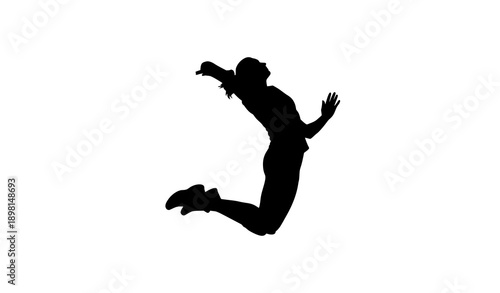 Woman Volleyball Spiker Silhouette Vector Athletic Jump Illustration