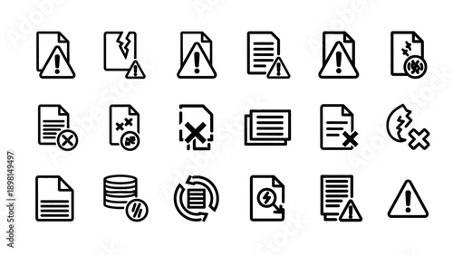 Collection of warning and error icons.