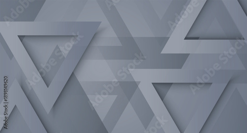 Dark abstract background with overlapping 3D triangle layers and cutout shape effect decoration. Modern and futuristic graphic design concept for banner, website, brochure, card and flyer. EPS. 2
