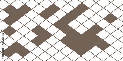 An abstract geometric background pattern featuring a black square pixel design inspired by a newspaper crossword puzzle challenge for a professional business solution illustration