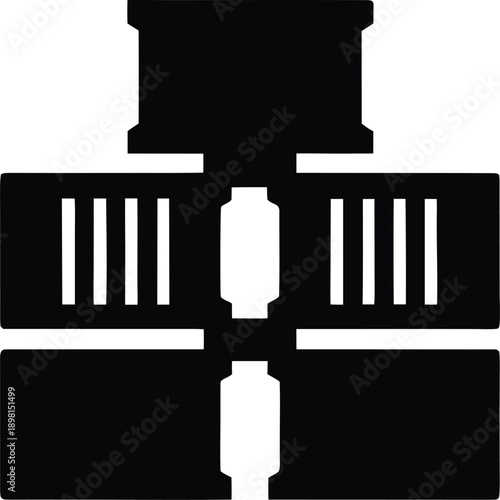 standard shipping container silhouette vector illustration on transparent background