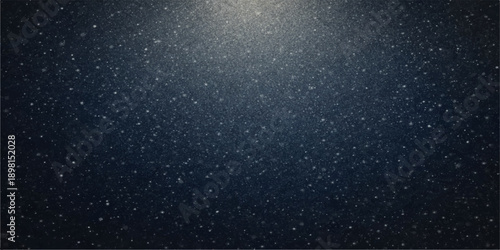An abstract dark blue galaxy background featuring a starry night sky filled with glowing cosmos particles and winter nebula light across the black universe starfield