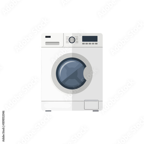 Modern Front Load Washing Machine Flat Illustration