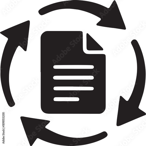 Document Lifecycle Management and Sync Vector Icon