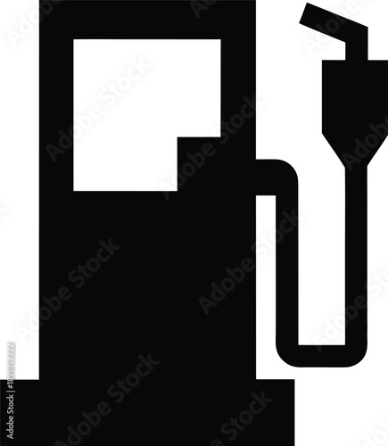 gas station fuel pump silhouette vector illustration on transparent background