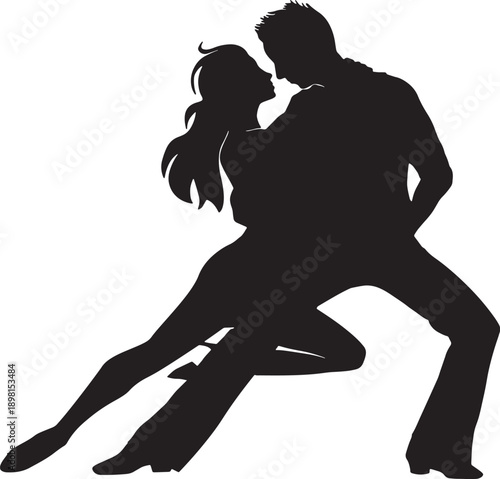 Tango Dance Silhouette – Passionate Couple Pose