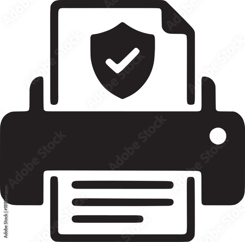 Secure Printing and Output Management Vector Icon