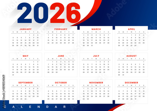Vector illustration of a business organizer calendar for the new year including a monthly planner and schedule from 2011 to 2014