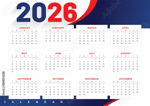 Vector illustration of a business organizer calendar for the new year including a monthly planner and schedule from 2011 to 2014