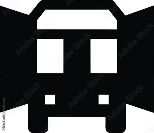 box truck with rear doors open silhouette vector illustration on transparent background