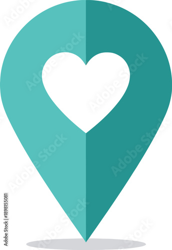 A minimalist icon of a heart-shaped pin, symbolizing a favorite location.