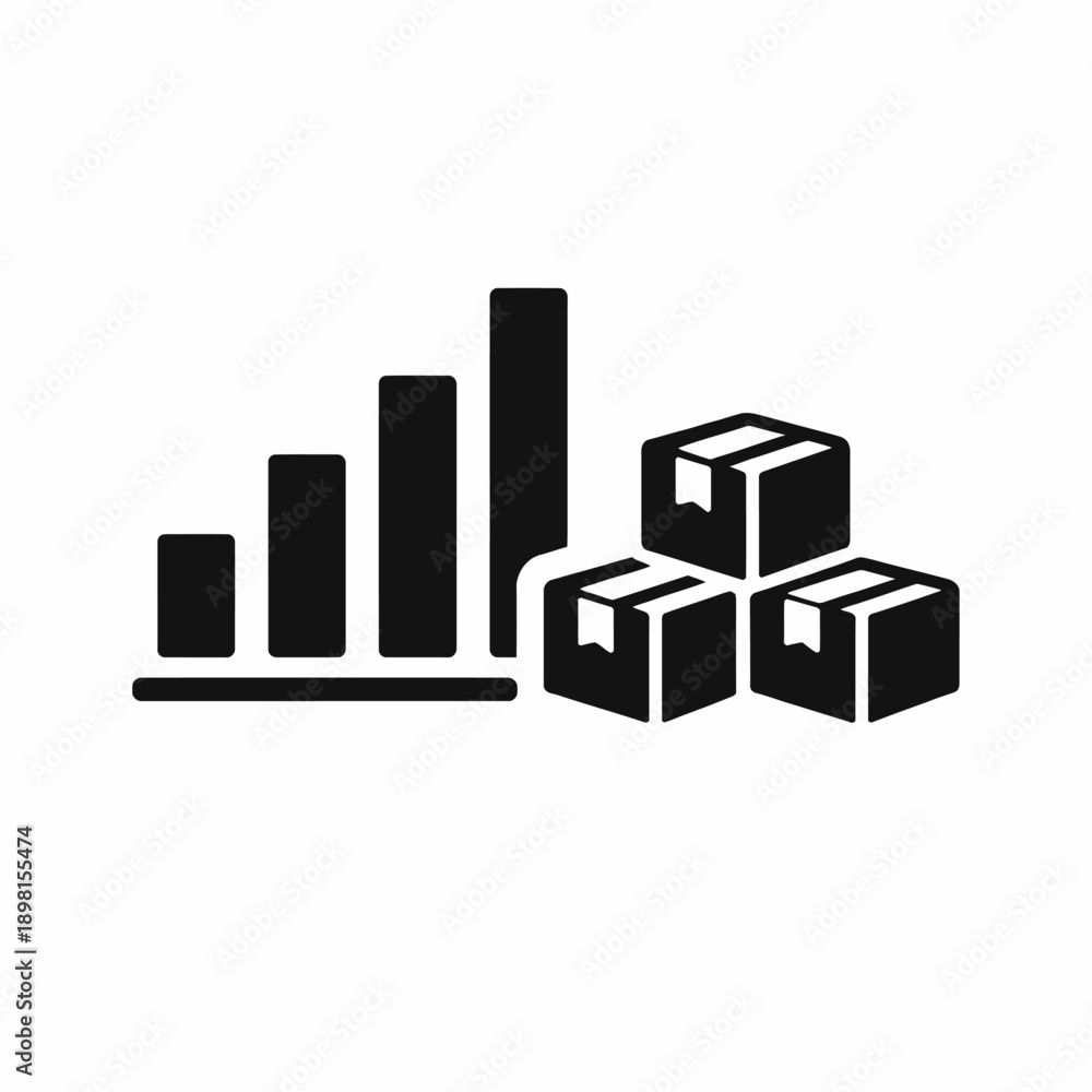 Obraz premium Infographic showing business growth with delivery boxes