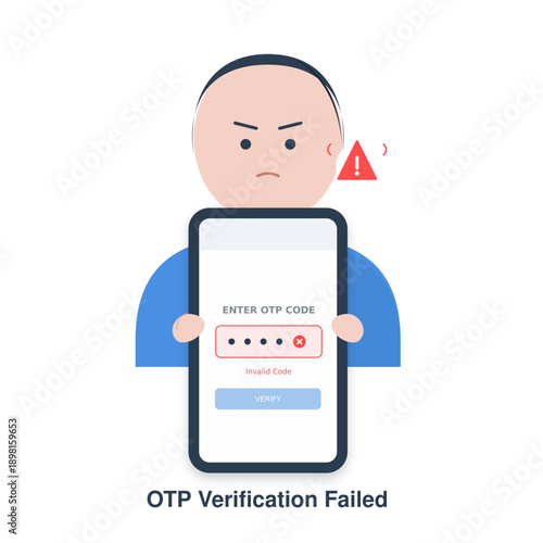 OTP Verification Failed and Invalid Code Security Illustration