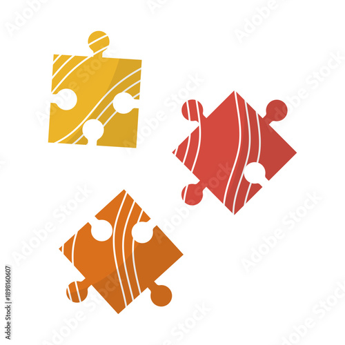 Toy Puzzle Game Flat Illustration