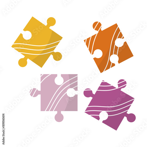 Toy Puzzle Game Flat Illustration