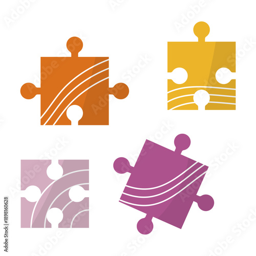 Toy Puzzle Game Flat Illustration