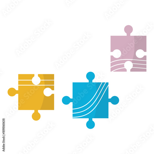 Toy Puzzle Game Flat Illustration