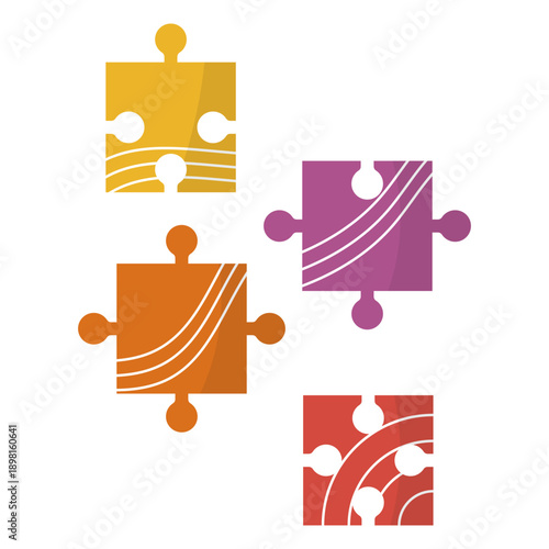 Toy Puzzle Game Flat Illustration