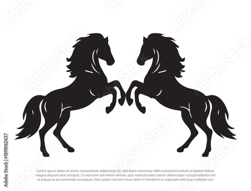 High-quality horse vector illustration featuring a powerful and elegant equine design. Perfect for equestrian themes, ranch and farm projects, horse riding sports, logos, branding, posters, tattoos, a