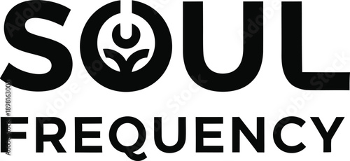 Soul Frequency sound wave typography design vector illustration for music audio passion and spiritual energy concepts on transparent background.