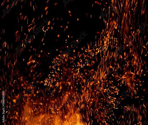 A black background with a lot of fire and smoke