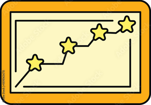 Rating system with star icons on a certificate