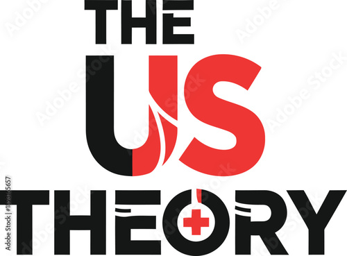 The US Theory flag typography design vector illustration for political analysis history patriotic study and american pride on transparent background.