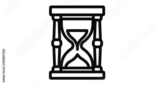 Simple black outline of an hourglass minimalist design silhouette