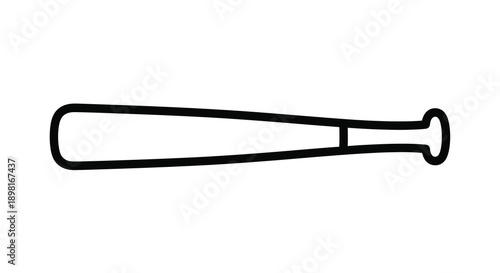 Simple illustration of a baseball bat in a dark outline silhouette