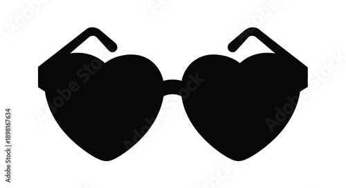 Black heart shaped sunglasses a stylish accessory silhouette