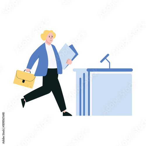 Running Toward Courtroom Vector illustration. EPS 10 file			