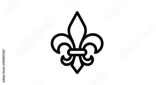 Black outline of a fleur de lis a symbolic french emblem silhouette