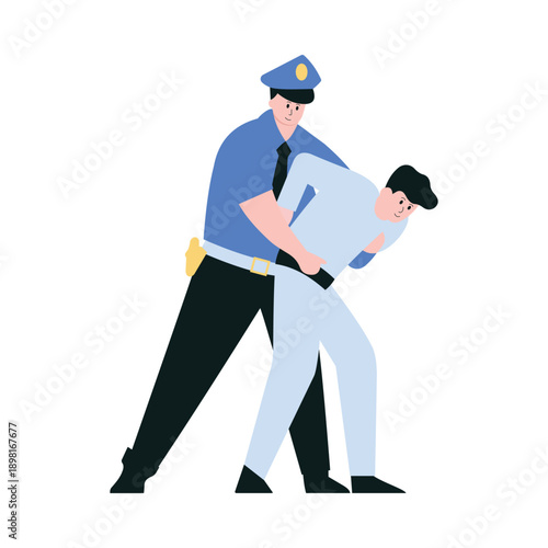 Aggressive Suspect Vector illustration. EPS 10 file			