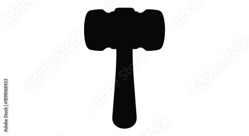 Black gavel illustration against a white background a striking silhouette