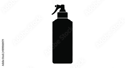 A black silhouette of a spray bottle simple design silhouette