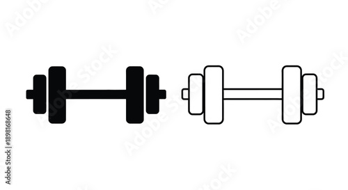 Three barbell icons in varying styles a striking silhouette