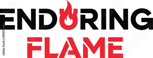 Enduring Flame candle typography design vector illustration for memorial spiritual hope and persistence of spirit concepts on transparent background.