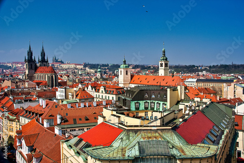 Wallpaper Mural Scenic view of the Prague Old Town pier architecture. Seen from Charles Bridge over Vltava river in Prague, Czechia. Torontodigital.ca