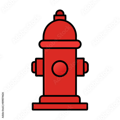 Red Fire Hydrant Vector Illustration Isolated on White Background.