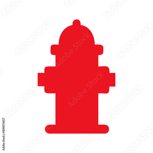 Red Fire Hydrant Vector Illustration Isolated on White Background.