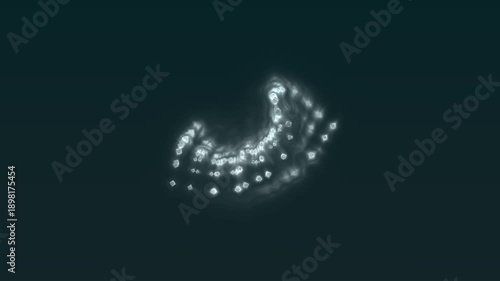 Moving light pattern drifting across a dark background