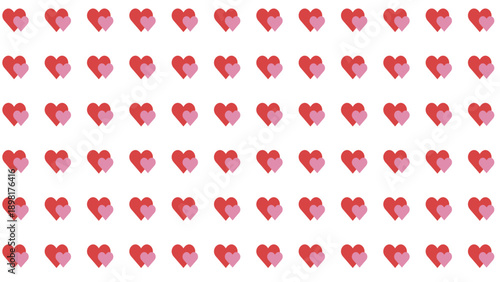 Set of red and pink hearts design with transparent background for Valentine’s Day