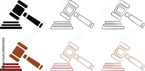 International Law Concept with Gavel and World Map Pins. EPS-10.