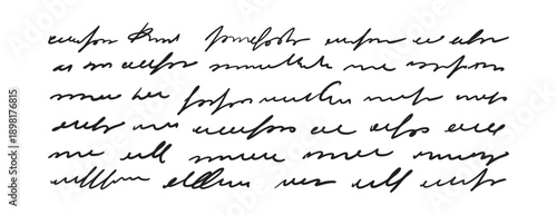 Unreadable handwriting text set. Abstract cursive script. Vintage handwritten patterns for creative design