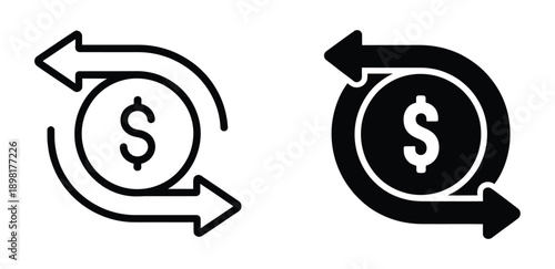 Financial exchange and circular economy concept with dollar symbols