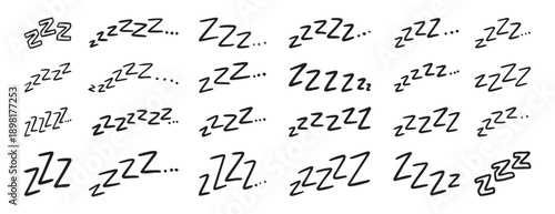 ZZZ doodle symbol for sleep cartoon vector sign