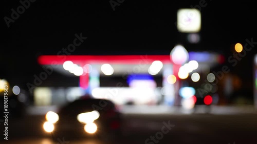 blurred of gas station, car refuel the energy