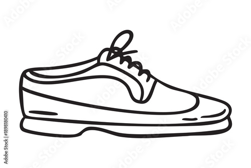 Mens oxford shoe classic footwear line art monochrome hand drawn